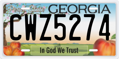 GA license plate CWZ5274