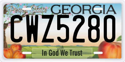 GA license plate CWZ5280