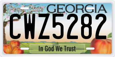 GA license plate CWZ5282