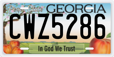 GA license plate CWZ5286