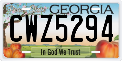 GA license plate CWZ5294