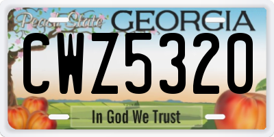 GA license plate CWZ5320