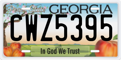 GA license plate CWZ5395