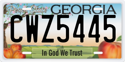 GA license plate CWZ5445