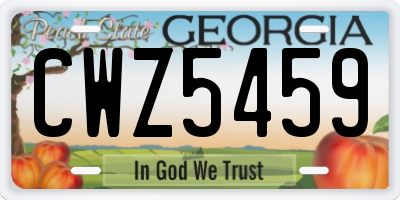 GA license plate CWZ5459