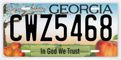 GA license plate CWZ5468