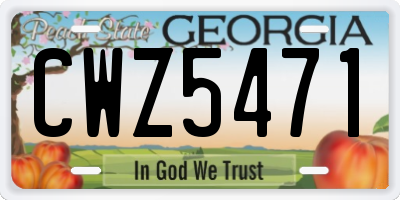 GA license plate CWZ5471