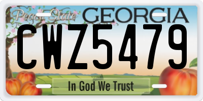 GA license plate CWZ5479