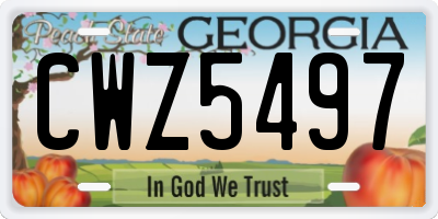 GA license plate CWZ5497