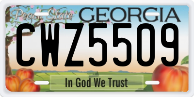 GA license plate CWZ5509