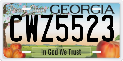 GA license plate CWZ5523