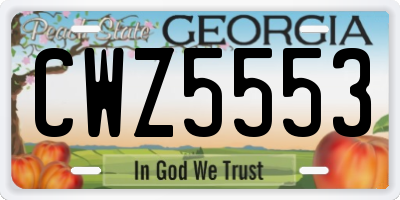 GA license plate CWZ5553