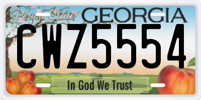 GA license plate CWZ5554