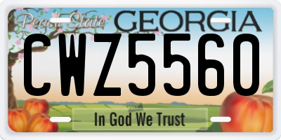 GA license plate CWZ5560