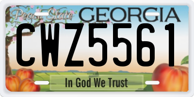 GA license plate CWZ5561