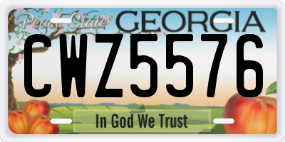 GA license plate CWZ5576