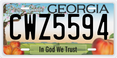 GA license plate CWZ5594