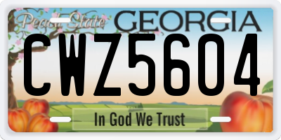 GA license plate CWZ5604