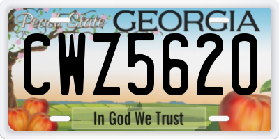 GA license plate CWZ5620