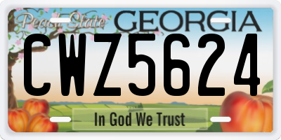 GA license plate CWZ5624