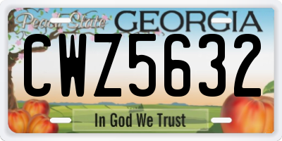 GA license plate CWZ5632
