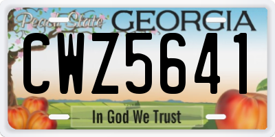 GA license plate CWZ5641