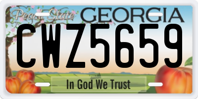 GA license plate CWZ5659