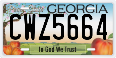 GA license plate CWZ5664