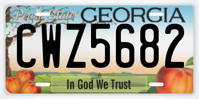 GA license plate CWZ5682