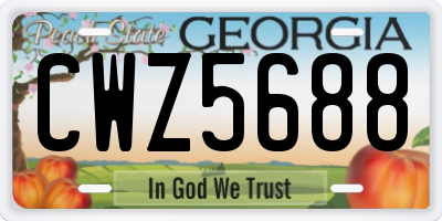 GA license plate CWZ5688