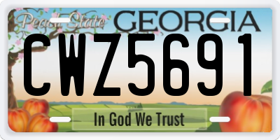 GA license plate CWZ5691