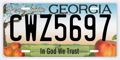 GA license plate CWZ5697