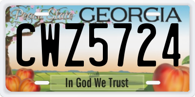GA license plate CWZ5724