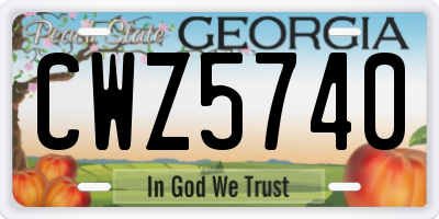 GA license plate CWZ5740