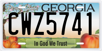 GA license plate CWZ5741
