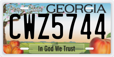 GA license plate CWZ5744
