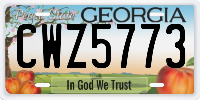 GA license plate CWZ5773