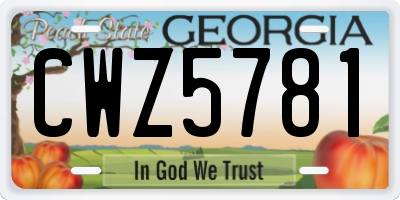 GA license plate CWZ5781