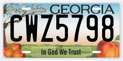 GA license plate CWZ5798