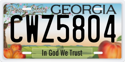 GA license plate CWZ5804