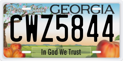 GA license plate CWZ5844