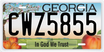 GA license plate CWZ5855