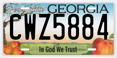 GA license plate CWZ5884