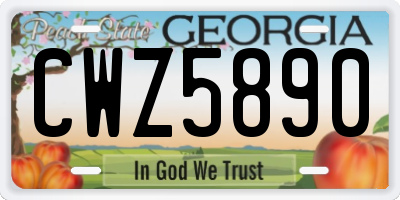 GA license plate CWZ5890