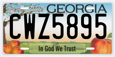 GA license plate CWZ5895
