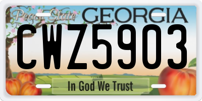 GA license plate CWZ5903