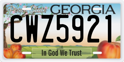 GA license plate CWZ5921