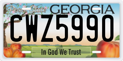 GA license plate CWZ5990