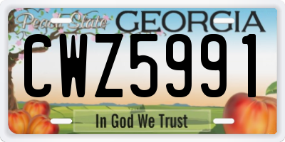 GA license plate CWZ5991