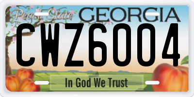 GA license plate CWZ6004